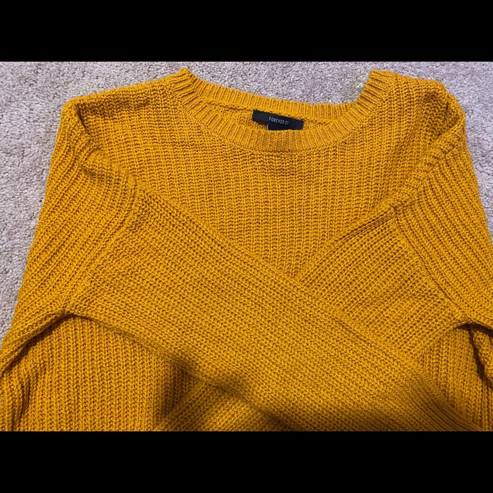 yellow knit sweater from forever 21!!